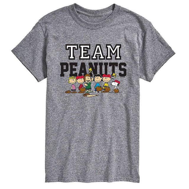 Big & Tall Peanuts Team Peanuts Tee, Mens Med Grey Product Image