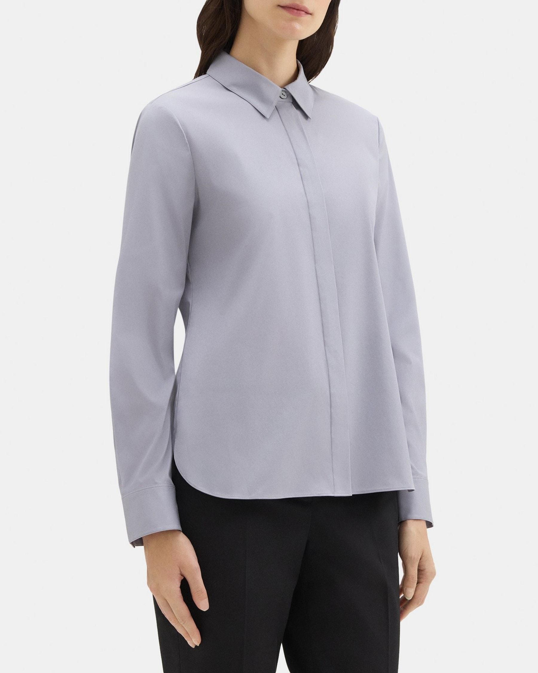 Fitted Shirt in Stretch Cotton-Blend Product Image