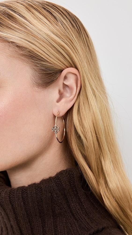 Tory Burch Eleanor Pave Hoop Earrings | Shopbop Product Image