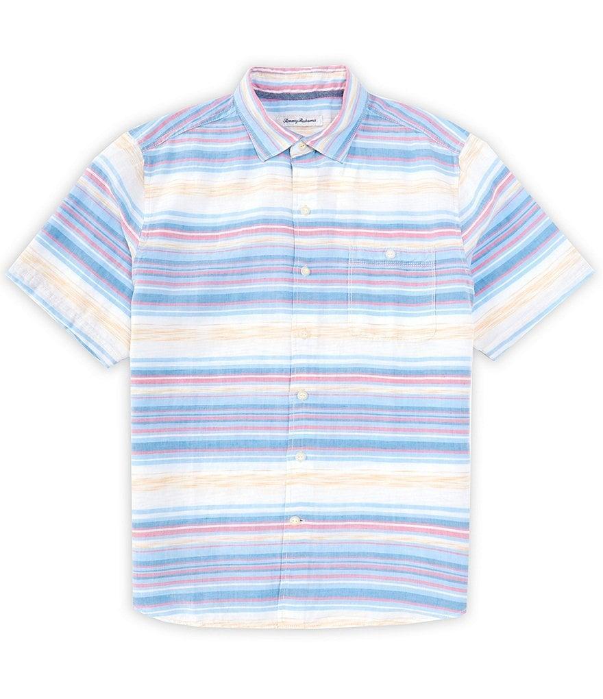 Tommy Bahama Sand Linen Cloud Nine Stripe Short Sleeve Woven Shirt Product Image