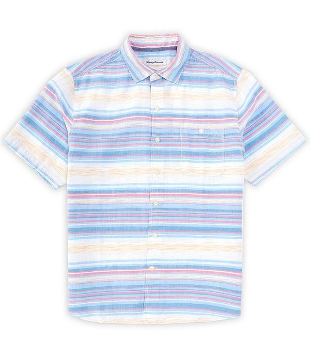 Tommy Bahama Sand Linen Cloud Nine Stripe Short Sleeve Woven Shirt Product Image