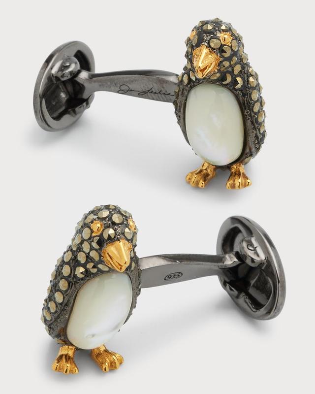 Mens Penguin Sterling Silver Gemstone Cufflinks Product Image