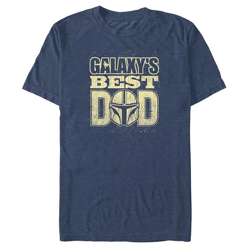 Big & Tall The Mandalorian Galaxys Best Dad Graphic Tee, Mens Navy Grey Product Image