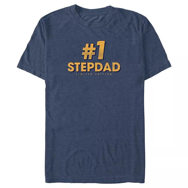 Big & Tall Number One Stepdad Limited Edition Graphic Tee, Mens Navy Grey Product Image