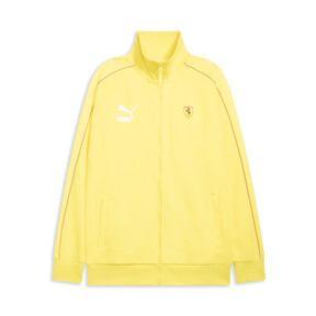 PUMA Scuderia Ferrari Race Iconic T7 Men's Motorsport Jacket in Speed Yellow/Black Product Image