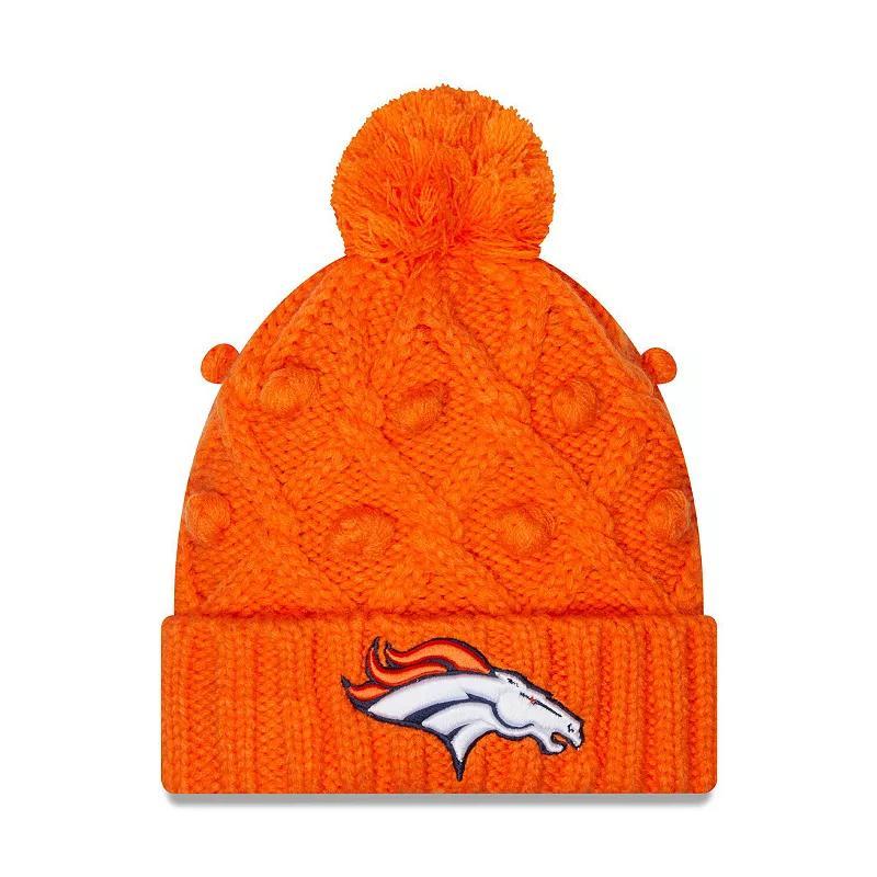 Womens New Era Denver Broncos Toasty Cuffed Knit Hat with Pom Product Image