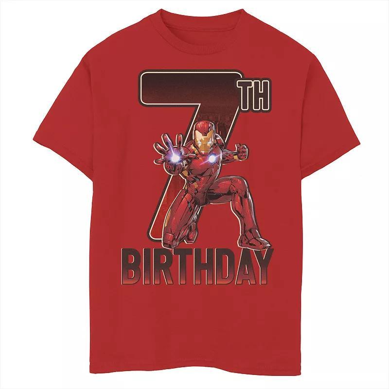 Boys 8-20 Marvel Iron Man 7th Birthday Action Pose Graphic Tee, Boys Product Image