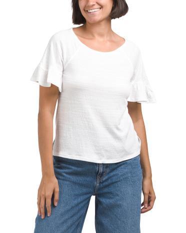 Flutter Short Sleeve Top for Women | Polyester/Spandex/Rayon Product Image