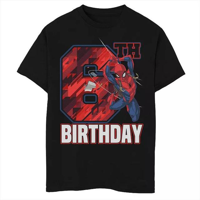 Boys Marvel Spider-Man Web Swing 6th Birthday Husky Graphic Tee, Boys Product Image