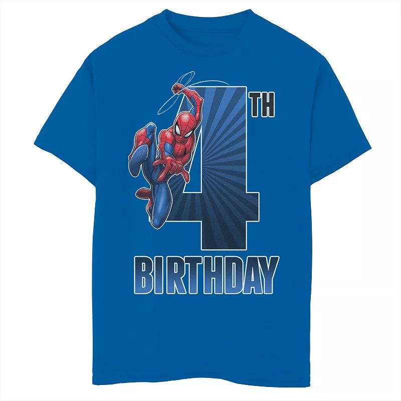 Boys 8-20 Marvel Spider-Man Swinging 4th Birthday Graphic Tee, Boys product image