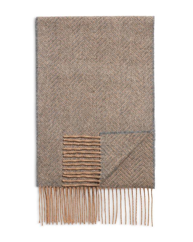 The Mens Store at Bloomingdales Herringbone Oversized Cashmere Scarf - Exclusive Product Image