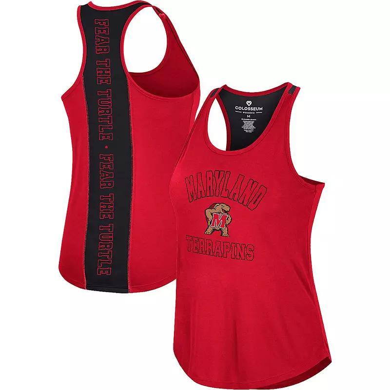 Womens Colosseum Maryland Terrapins 10 Days Racerback Scoop Neck Tank Top Product Image