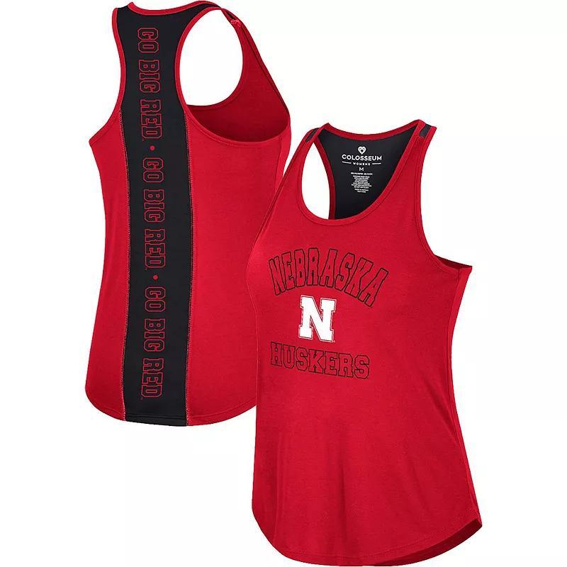 Womens Colosseum Scarlet Nebraska Huskers 10 Days Racerback Scoop Neck Tank Top Product Image