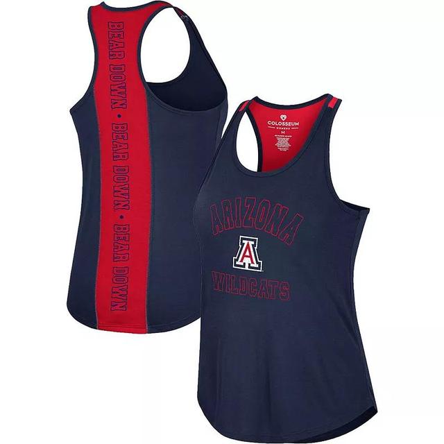 Womens Colosseum Arizona Wildcats 10 Days Racerback Scoop Neck Tank Top Blue Product Image