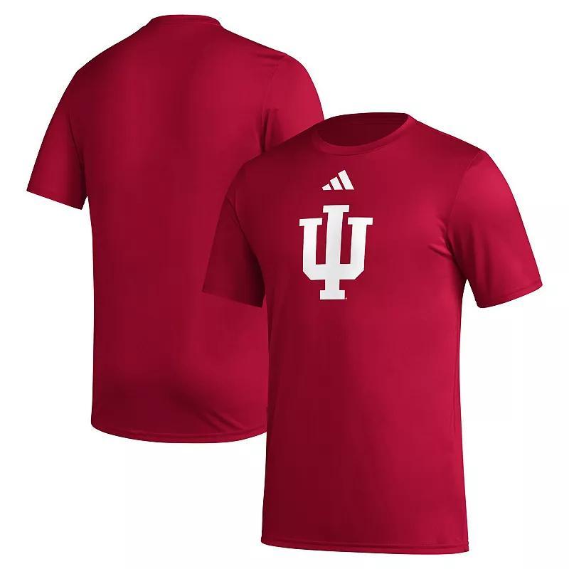 Mens adidas Crimson Indiana Hoosiers Primary Locker Logo Pre-Game AEROREADY T-Shirt Product Image