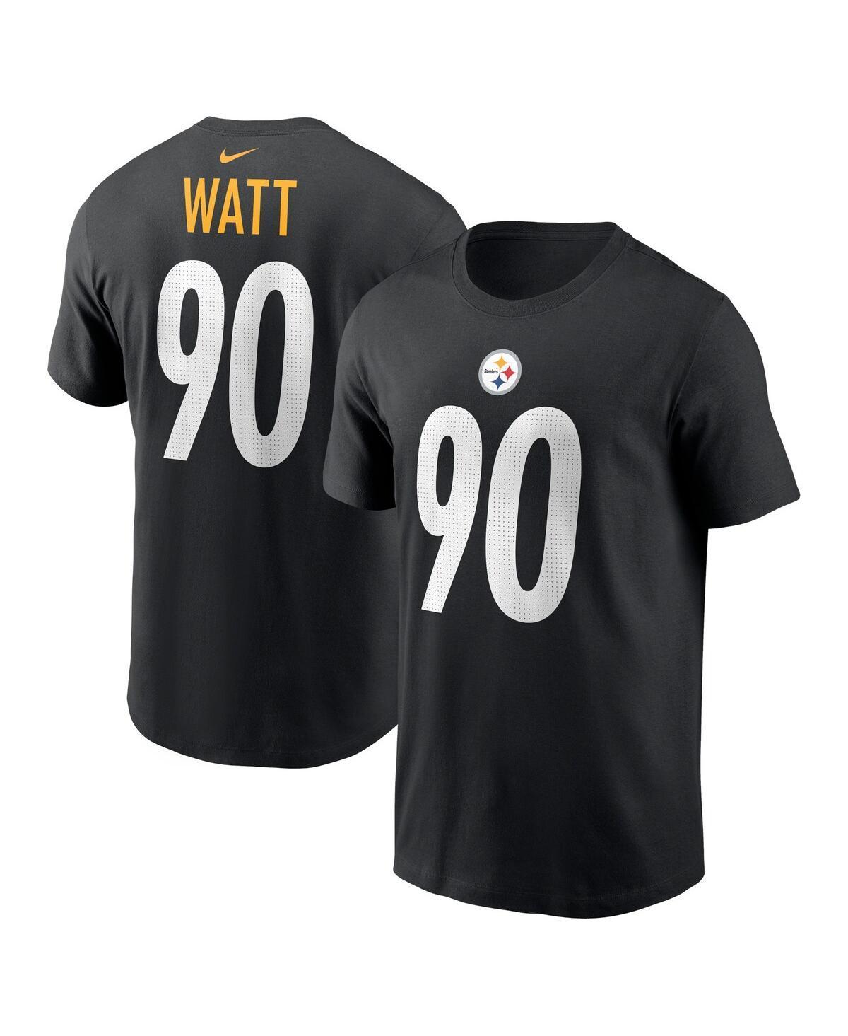 Mens Nike T.j. Watt Black Pittsburgh Steelers Player Name and Number T-shirt Product Image