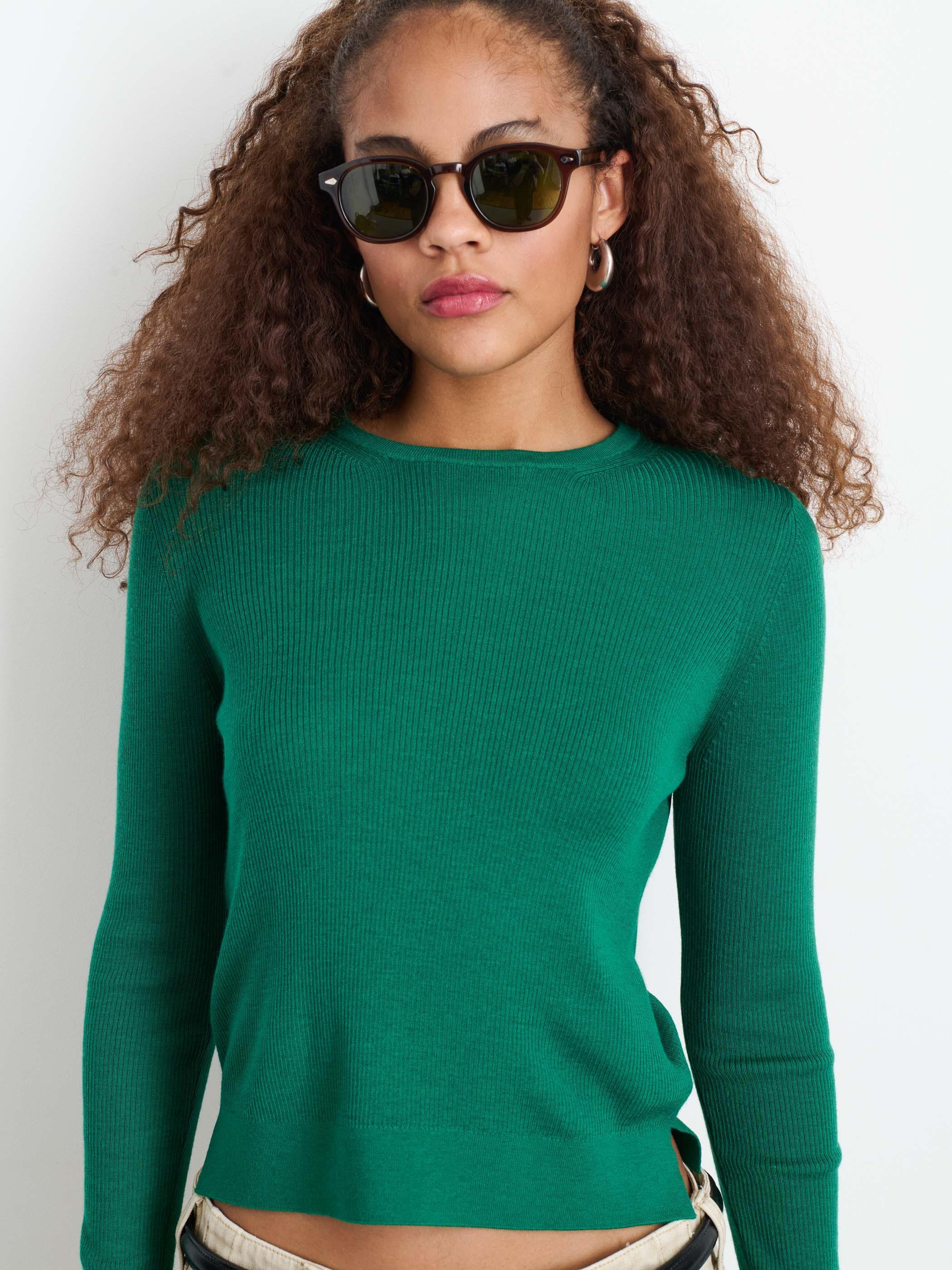 Ava Long-Sleeve Sweater Tee In Extra Fine Merino Female Product Image