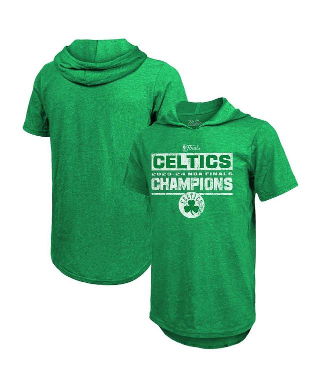 Majestic Threads Womens Kelly Green Boston Celtics 2024 Nba Finals Champions Tri-Blend Short Sleeve Pullover Hoodie Top Product Image