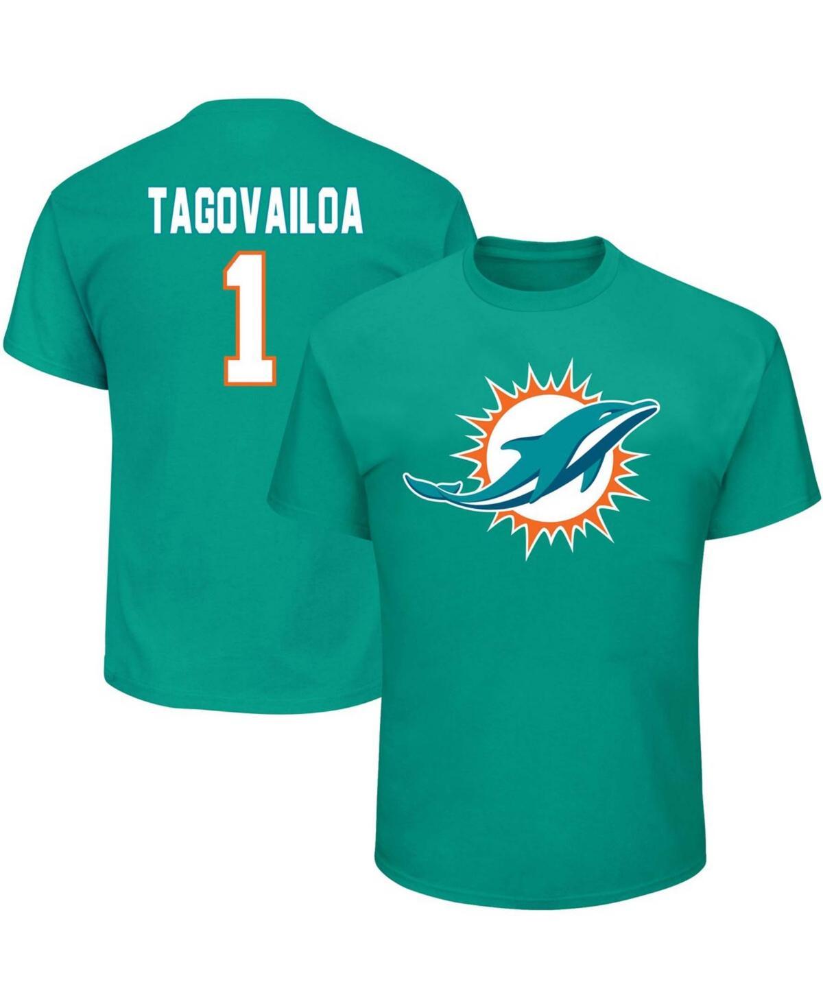 Mens Big and Tall Tua Tagovailoa Aqua Miami Dolphins Eligible Receiver Iii Name Number T-shirt Product Image