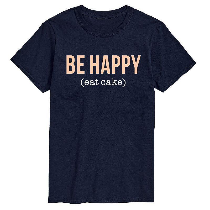 Mens Be Happy Eat Cake Tee Blue Product Image