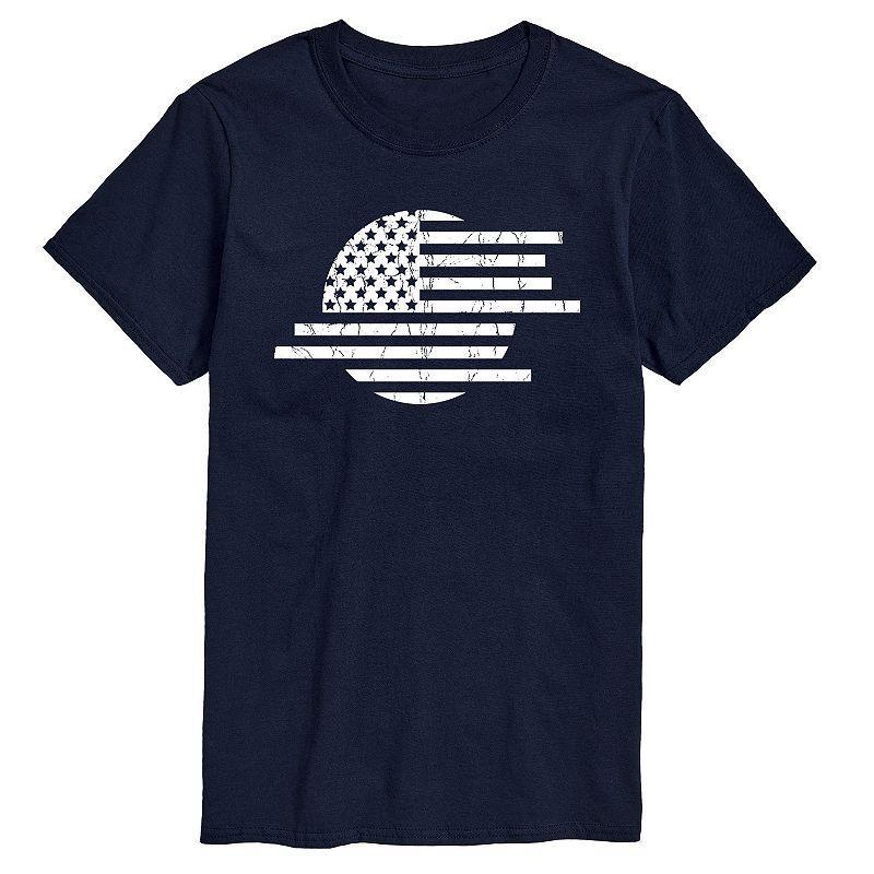 Mens Flag Circle Abstract Tee Blue Product Image