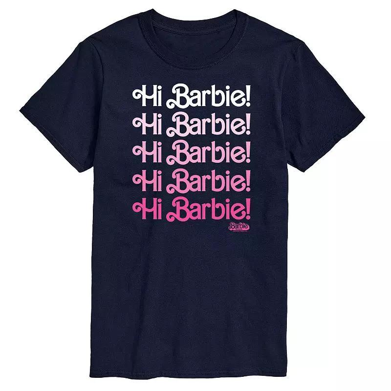 Big & Tall Barbie The Movie Hi Barbie Graphic Tee, Mens Blue Product Image