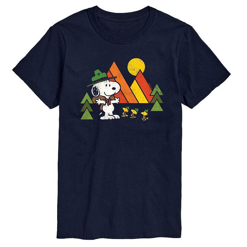 Mens Peanuts Retro Trailblazers Tee Blue Product Image