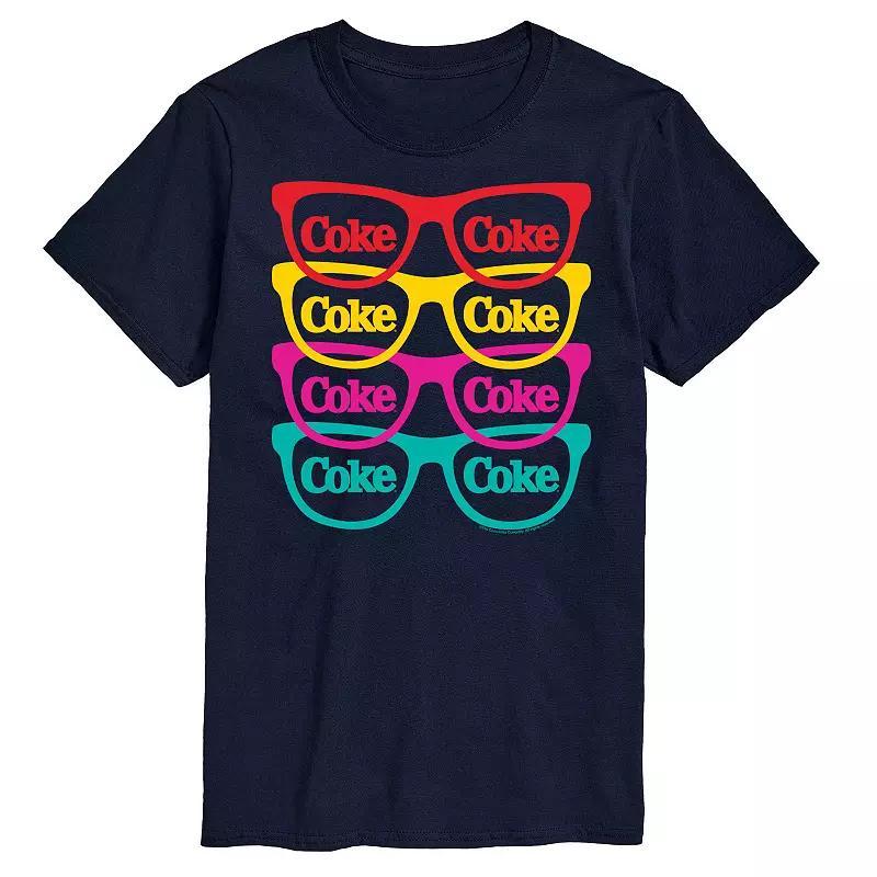 Big & Tall Coca-Cola Sunglasses Graphic Tee, Mens Blue Product Image