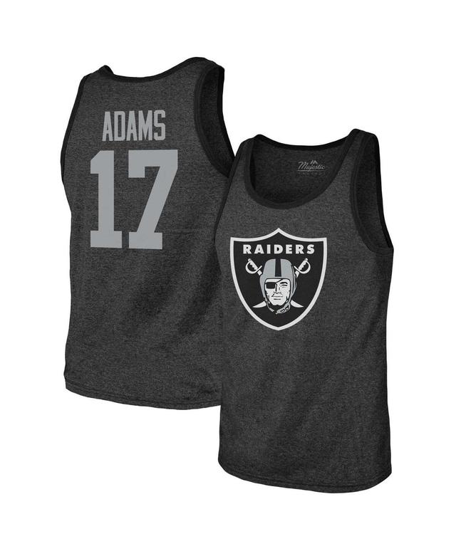 Mens Majestic Threads Davante Adams Black Las Vegas Raiders Player Name and Number Tri-Blend Tank Top Product Image