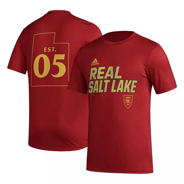 Mens adidas Red Real Salt Lake Team Jersey Hook AEROREADY T-Shirt Product Image