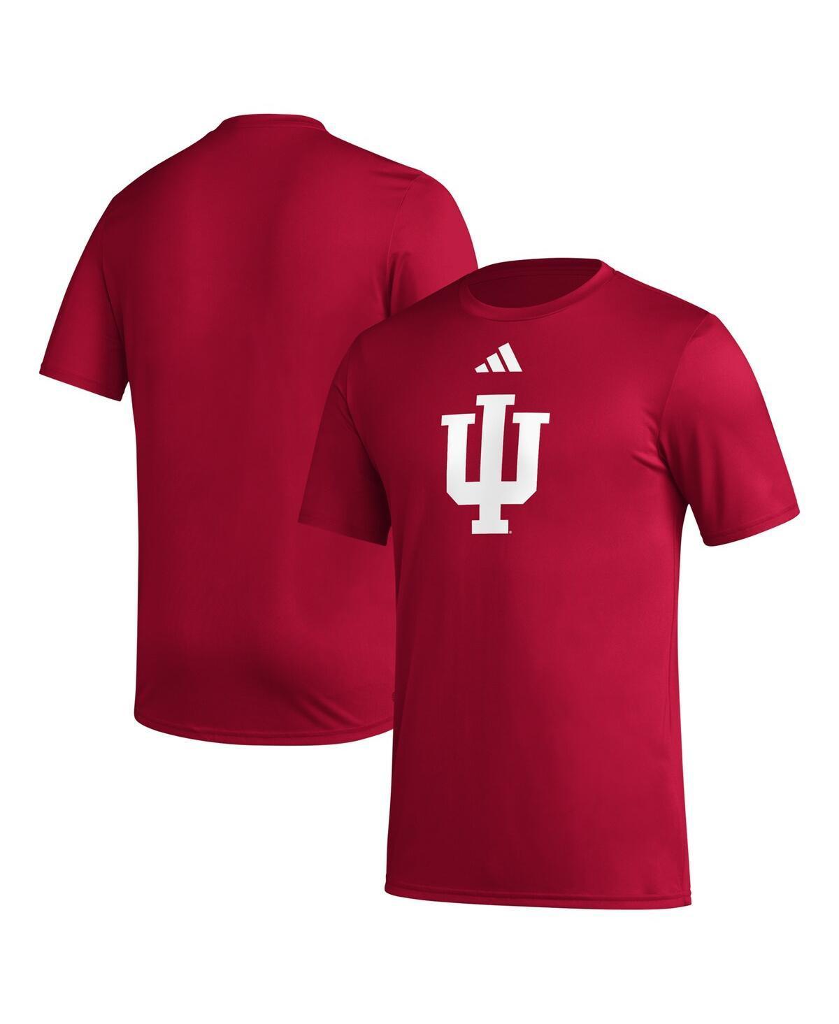 Adidas Mens Crimson Indiana Hoosiers Primary Locker Logo Pre-Game Aeroready T-Shirt Product Image