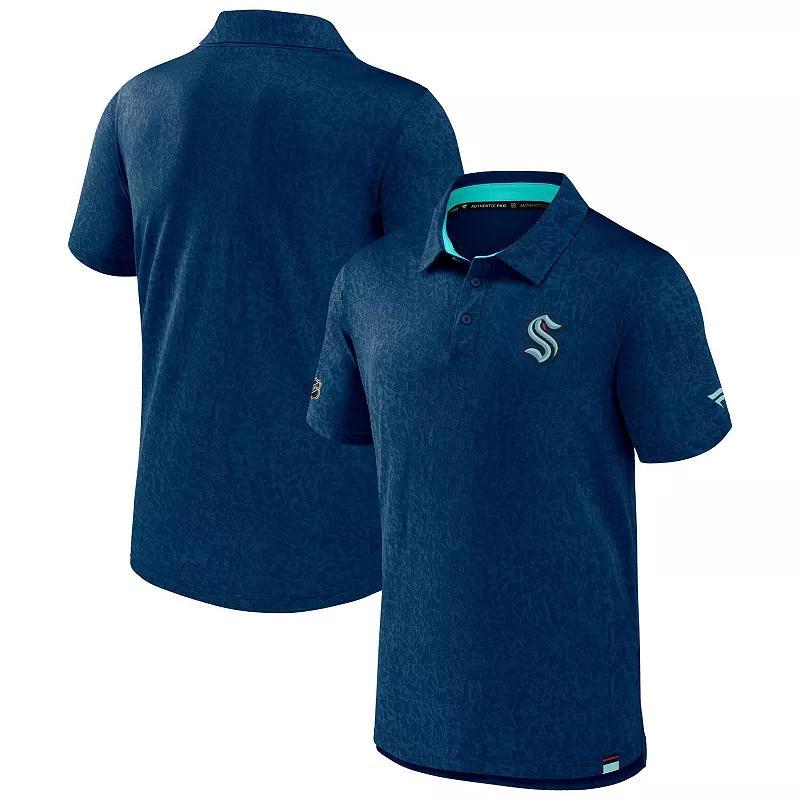 Mens Fanatics Branded Deep Sea Blue Seattle Kraken Authentic Pro Jacquard Polo Krk Blue Product Image