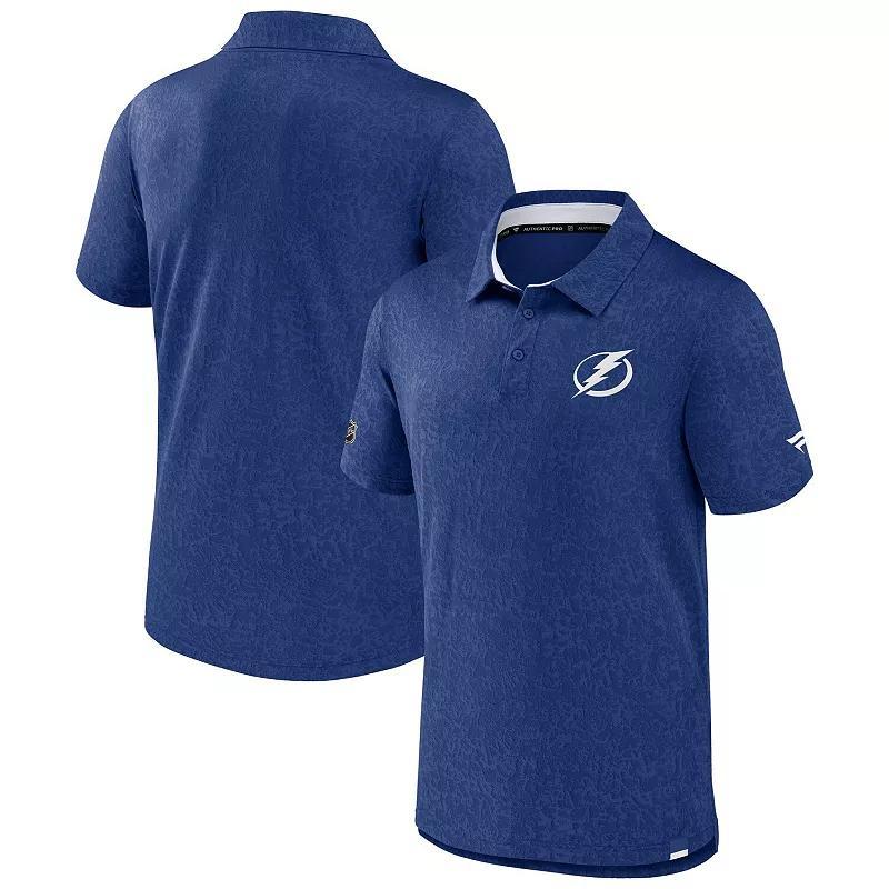 Mens Fanatics Branded Blue Tampa Bay Lightning Authentic Pro Jacquard Polo Product Image