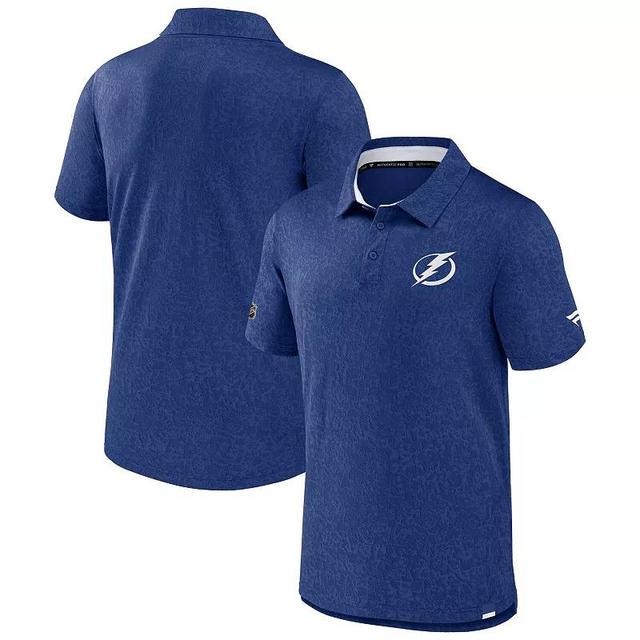 Mens Fanatics Branded Blue Tampa Bay Lightning Authentic Pro Jacquard Polo Product Image