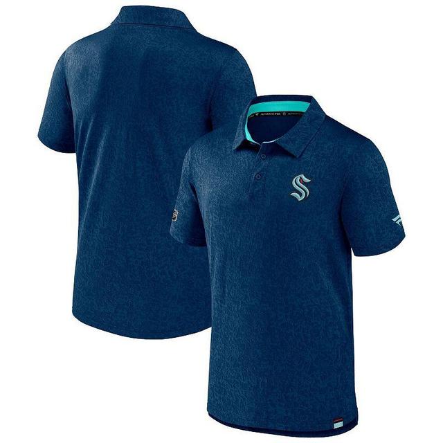 Mens Fanatics Branded Deep Sea Blue Seattle Kraken Authentic Pro Jacquard Polo Krk Blue Product Image