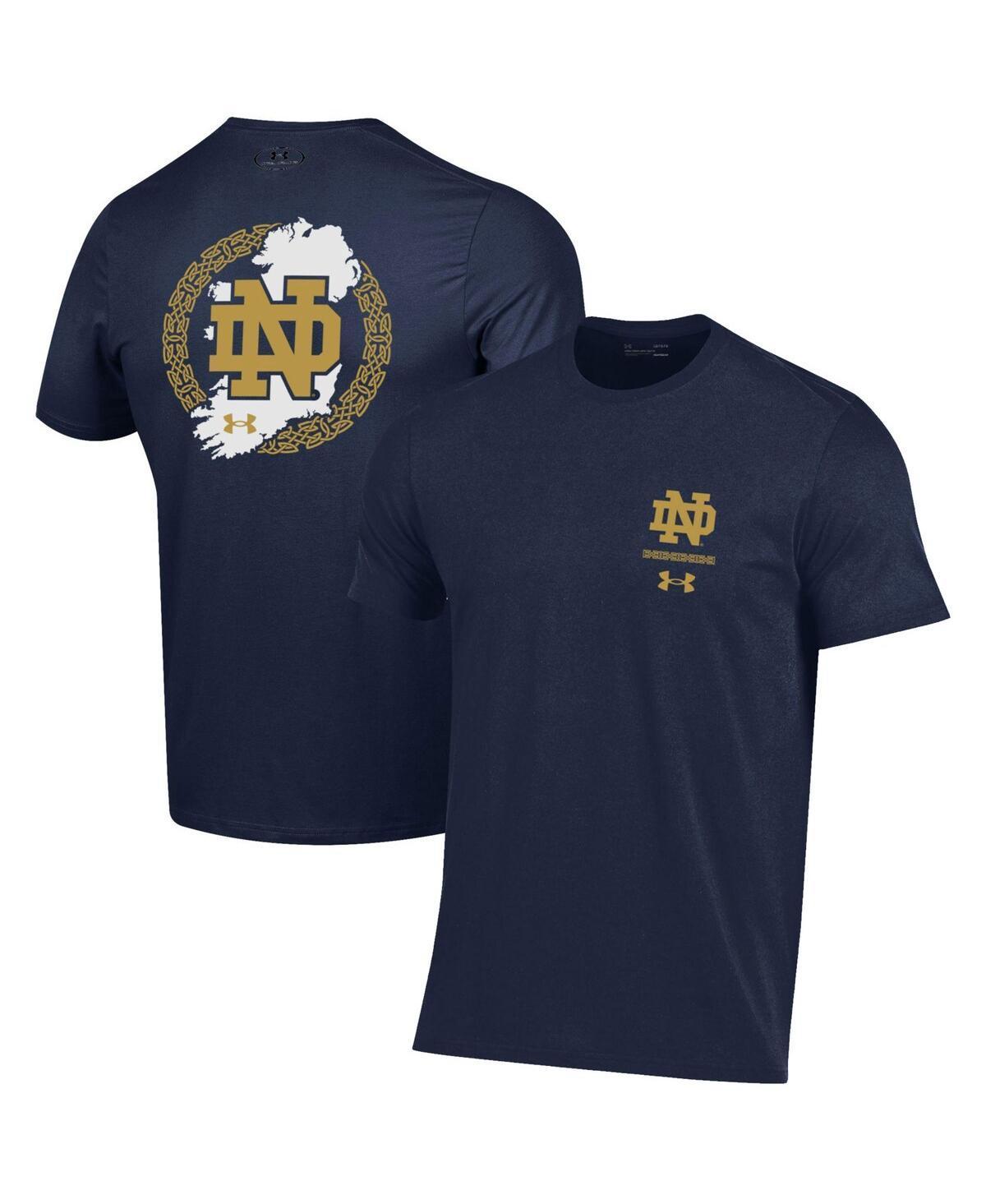 Mens Under Armour Navy Notre Dame Fighting Irish 2023 Aer Lingus College Football Classic Map Performance Cotton T-shirt Product Image