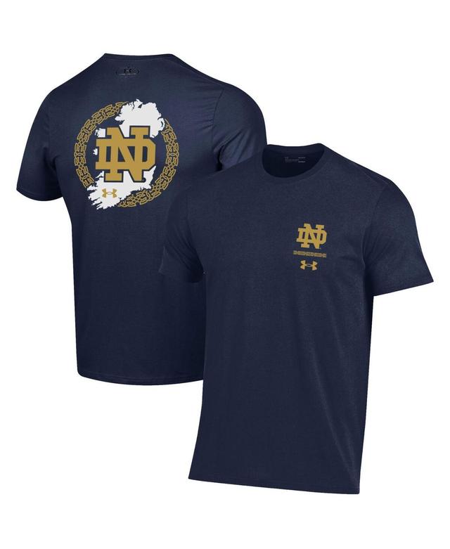 Mens Under Armour Navy Notre Dame Fighting Irish 2023 Aer Lingus College Football Classic Map Performance Cotton T-shirt Product Image