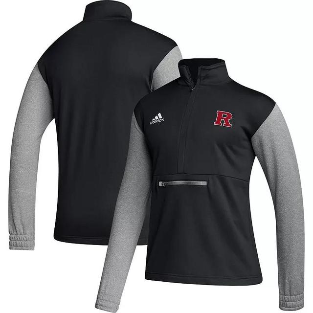 Mens adidas Rutgers Scarlet Knights Sideline AEROREADY Half-Zip Top Product Image