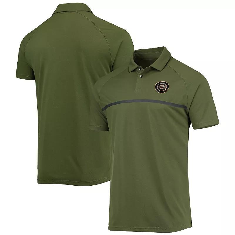 Mens Levelwear Olive Chicago Cubs Delta Sector Raglan Polo Product Image