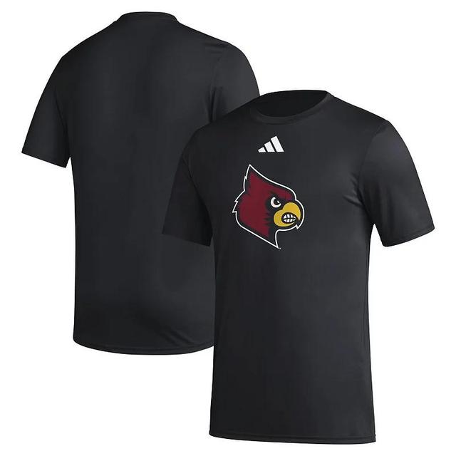 Mens adidas Louisville Cardinals Primary Locker Logo Pre-Game AEROREADY T-Shirt Product Image