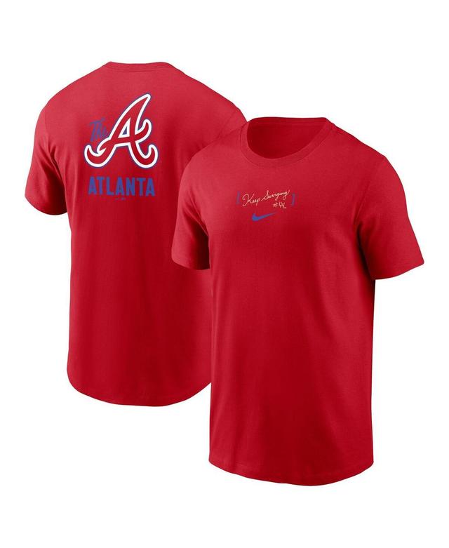 Nike Mens Red Atlanta Braves City Connect 2-Hit T-Shirt Product Image