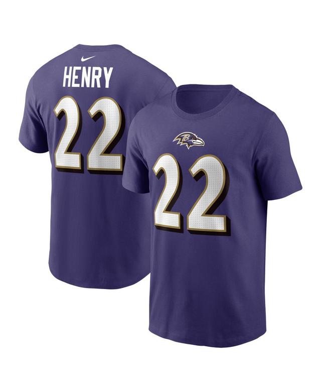 Nike Mens Derrick Henry Purple Baltimore Ravens Player Name Number T-Shirt Product Image