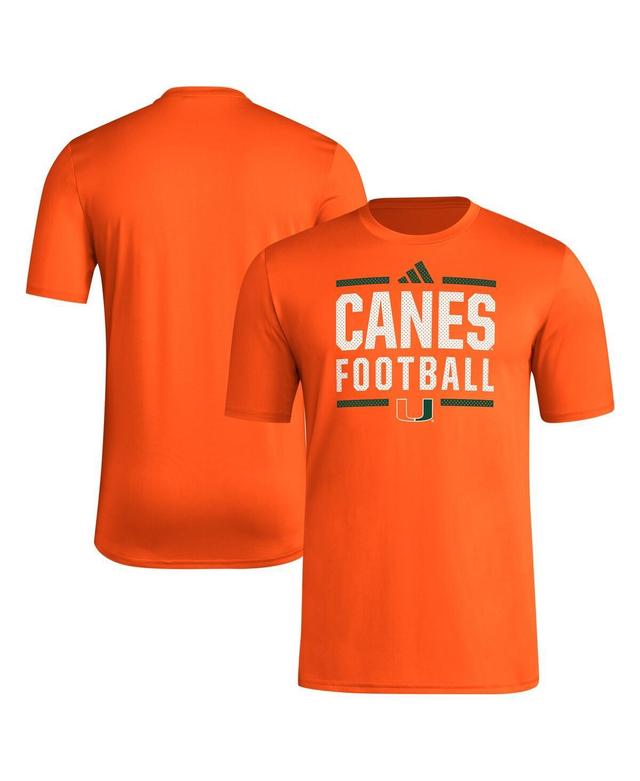 Adidas Mens Orange Miami Hurricanes Locker Football Pre-Game Aeroready T-Shirt Product Image