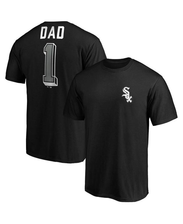 Mens Black Chicago White Sox Number One Dad Team T-shirt Product Image