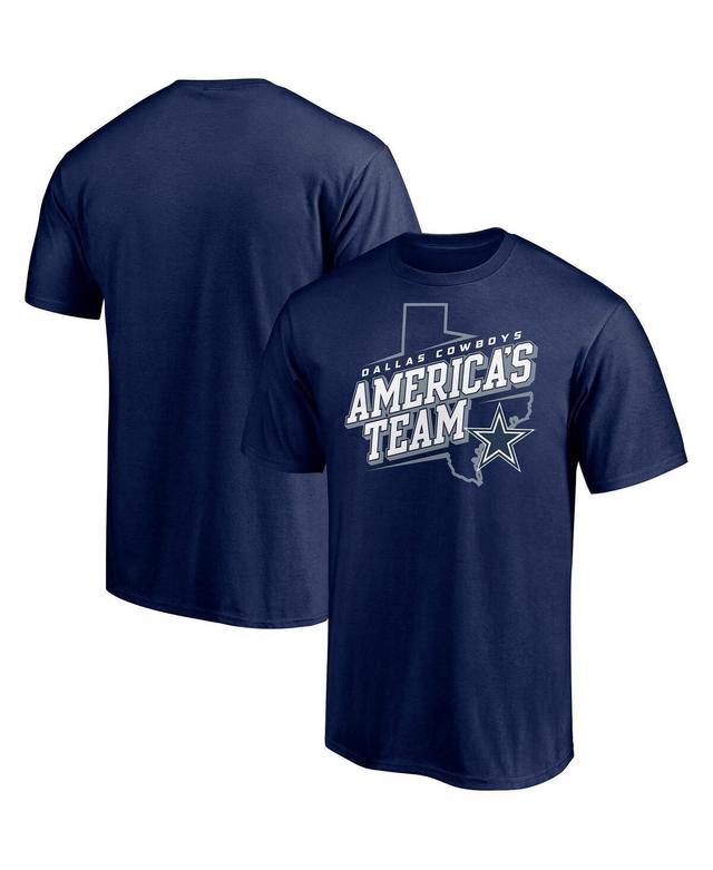 Mens Majestic Dallas Cowboys Hometown Collection State Shape T-Shirt Blue Product Image