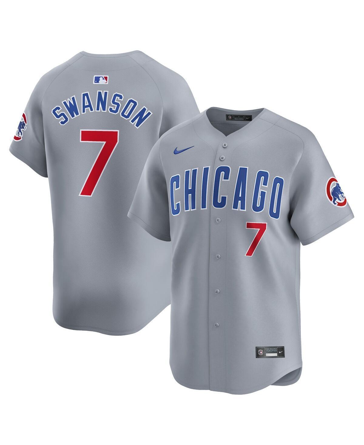 Nike Mens Dansby Swanson Gray Chicago Cubs Road Limited Player Jersey - Gray Product Image