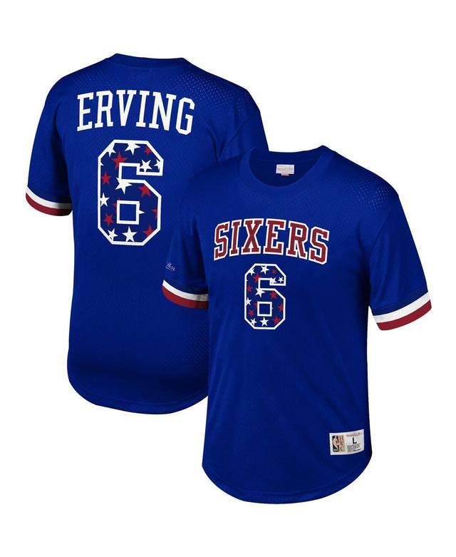 Mens Mitchell & Ness Julius Erving Royal Philadelphia 76ers Player Name Number T-shirt Product Image