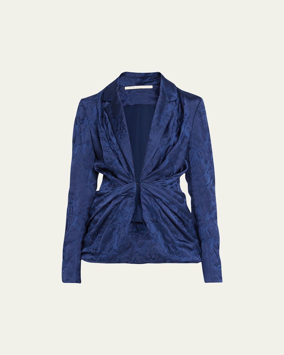 Womens Draped Cloque Jacquard Blazer Product Image