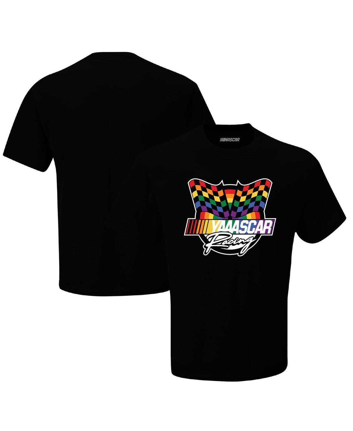 Mens Checkered Flag Sports Black Nascar Yaaascar T-shirt Product Image