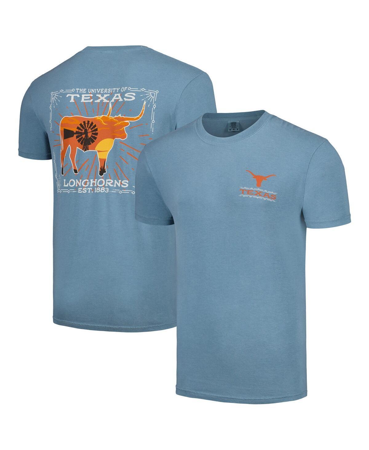 Mens Light Blue Texas Longhorns State Scenery Image One T-shirt Product Image